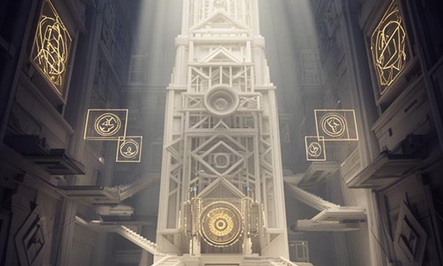 Torre d'Avorio, puzzle-avventura per adulti con art design geometrico e atmosfera misteriosa, sviluppato da ItaliaPlayApp